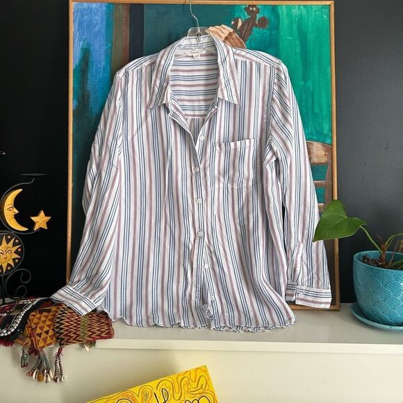 beachlunchlounge Multicolor Striped Blouse L - Picture 1 of 16